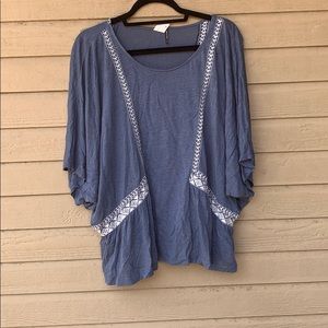 Anthropologie flowy blue top